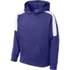 Custom Sport-Tek Youth Sport-Wick Fleece United Pullover Hoodie Purple/White