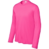 Custom Sport-Tek Youth Long Sleeve PosiCharge Competitor Tee. Neon Pink
