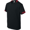 Custom Sport-Tek Youth Club Short Sleeve Crew Black/Deep Red