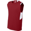 Custom Sport-Tek Youth Club Sleeveless V-Neck Deep Red/White