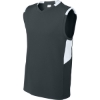 Custom Sport-Tek Youth Club Sleeveless V-Neck Iron Gray/White