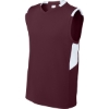 Custom Sport-Tek Youth Club Sleeveless V-Neck Maroon Red/White