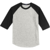 Custom Sport-Tek Youth Colorblock Raglan Jersey. Heather Gray/Black