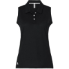 Custom Womens Ottoman Sleeveless Polo Black