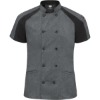 Custom Womens Airflow Raglan Chef Coat Charcoal Heather/ Charcoal/ Black Mesh