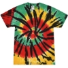 Custom Unisex Multi-Color Tie-Dyed T-Shirt Rasta Web