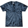 Custom Unisex Multi-Color Tie-Dyed T-Shirt Spider Navy