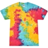 Custom Youth Multi-Color Tie-Dyed T-Shirt Multi Rainbow