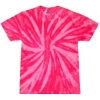 Custom Youth Multi-Color Tie-Dyed T-Shirt Neon Bubblegum