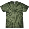 Custom Youth Multi-Color Tie-Dyed T-Shirt Spider Green