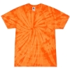 Custom Youth Multi-Color Tie-Dyed T-Shirt Spider Orange