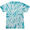 Custom Youth Multi-Color Tie-Dyed T-Shirt White/ Turquoise