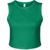 Custom Womens Micro Rib Muscle Crop Tank Solid Kelly Blend