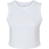 Custom Womens Micro Rib Muscle Crop Tank Solid White Blend