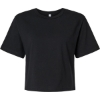 Custom Womens Fine Jersey Boxy Tee Black