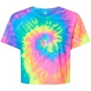 Custom Womens Tie-Dyed Crop T-Shirt Neon Rainbow