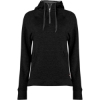 Custom Womens FitFlex French Terry Quarter-Zip Hooded Pullover Black