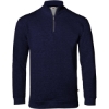 Custom Mens FitFlex French Terry Quarter-Zip Pullover Navy