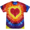 Custom Unisex Shapes Tie-Dyed T-Shirt Multicolor Heart