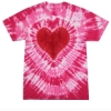 Custom Unisex Shapes Tie-Dyed T-Shirt Pink Heart