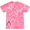 Custom Unisex Shapes Tie-Dyed T-Shirt Pink Ribbon