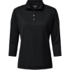 Custom Womens Lady Palm Three-Quarter Sleeve Polo Black