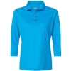 Custom Womens Lady Palm Three-Quarter Sleeve Polo Turquoise
