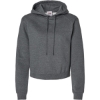 Custom Womens Crop Hooded Sweatshirt Charcoal