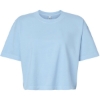 Custom Womens Garment-Dyed Heavyweight Cropped Tee Faded Powder Blue