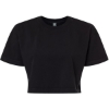 Custom Womens Garment-Dyed Heavyweight Cropped Tee True Black