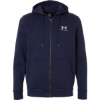 Custom Mens Icon Fleece Hooded Full-Zip Midnight Navy/ White