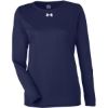 Custom Womens Team Tech™ Long Sleeve T-Shirt Midnight Navy/ White