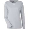Custom Womens Team Tech™ Long Sleeve T-Shirt Mod Grey Light Heather/ White