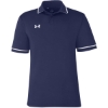 Custom Mens Tipped Teams Performance Polo Midnight Navy/ White