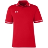 Custom Mens Tipped Teams Performance Polo Red/ White