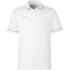 Custom Mens Tipped Teams Performance Polo White/ Mod Grey