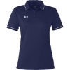 Custom Womens Tipped Teams Performance Polo Midnight Navy/ White