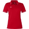 Custom Womens Tipped Teams Performance Polo Red/ White