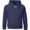 Custom Youth Rival Fleece Hooded Sweatshirt Midnight Navy/ White