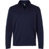 Custom Mens Storm Sweater Fleece Quarter-Zip Pullover Midnight Navy/ White