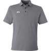 Custom Mens Destin Drive UA Playoff Team Stripe Performance Polo Black/ White