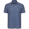 Custom Mens Aiken Striped Polo Navy Heather/ White
