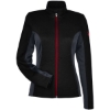 Custom Womens Constant Full-Zip Sweater Fleece Jacket Black/ Polar/ Red