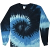 Custom Unisex Tie-Dyed Long Sleeve T-Shirt Blue Ocean