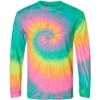 Custom Unisex Tie-Dyed Long Sleeve T-Shirt Minty Rainbow