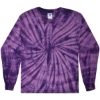Custom Unisex Tie-Dyed Long Sleeve T-Shirt Spider Purple