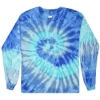 Custom Youth Tie-Dyed Long Sleeve T-Shirt Blue Jerry