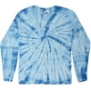 Custom Youth Tie-Dyed Long Sleeve T-Shirt Spider Baby Blue
