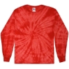 Custom Youth Tie-Dyed Long Sleeve T-Shirt Spider Red