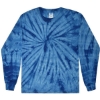 Custom Youth Tie-Dyed Long Sleeve T-Shirt Spider Royal